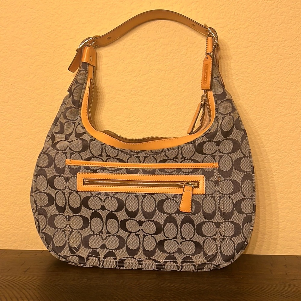 Coach blue signature hobo bag